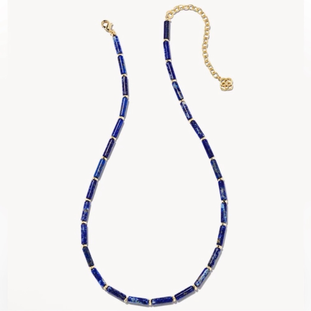 Kendra Scott Ember Gold Strand Necklace in Blue Lapis $149 NEW